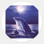 Dolphin and Baby Round Sticker