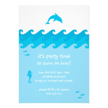 Dolphin and Ocean Waves Invitation Card