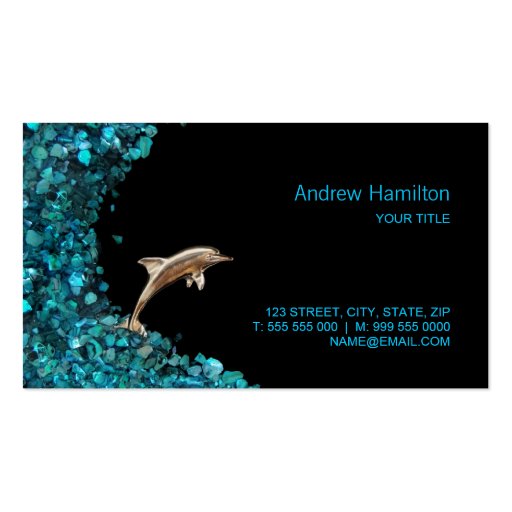 Dolphin and Paua Shell business card (front side)