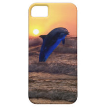 Dolphin at sunset iPhone 5 cases