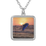 Dolphin at sunset necklace