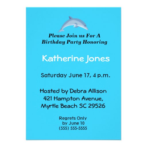 Dolphin Birthday Invitations