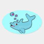 Dolphin Blowing Heart-Filled Bubbles Stickers