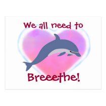 Dolphin Breathe postcard postcards