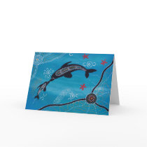 Dolphin & Calf Dreaming Greeting Card