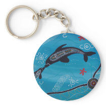 Dolphin & Calf Dreaming Keychains