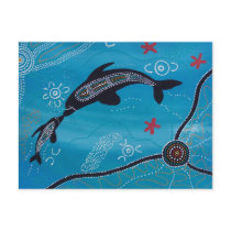 Dolphin & Calf Dreaming Postcard