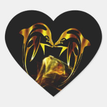 Dolphin crystal love stickers