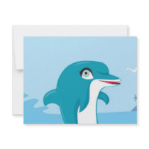 Dolphin Cute Cartoon invitations