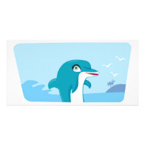 Dolphin Cute Cartoon photo cards