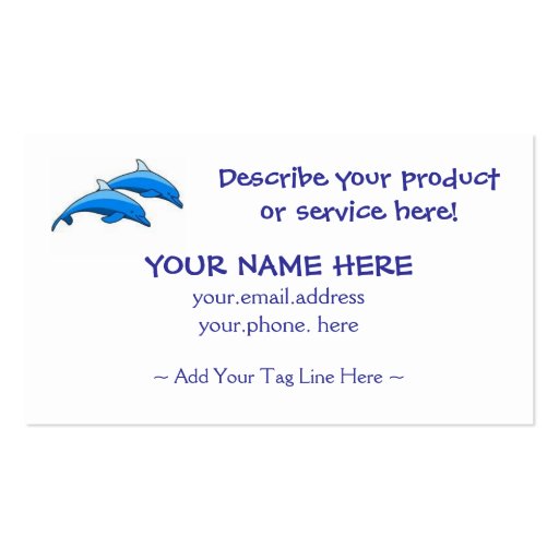Dolphin Dance Business Card Template (back side)