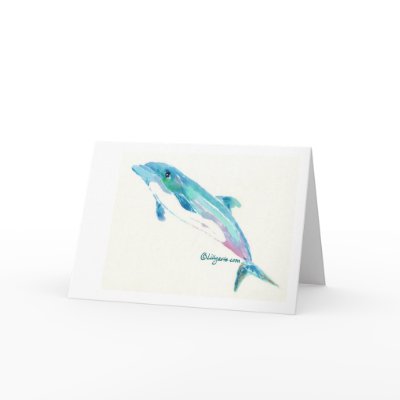 Dolphin Dreams Note Card by lillyarts