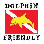 Dolphin Friendly Diver Down Flag Women t-shirts