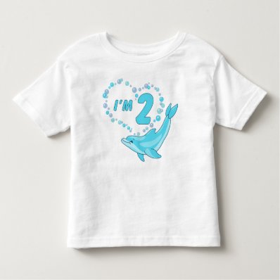 Dolphin Heart 2nd Birthday Toddler T-shirt