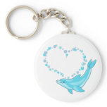 Dolphin Heart Key Chain