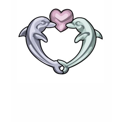 Dolphin Heart T-shirts by jesserin
