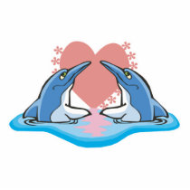 dolphin heart valentine photo sculptures
