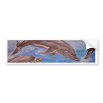 Dolphin Hi-Fives bumper stickers by taiche Dolphin Hi-Fives bumper stickers