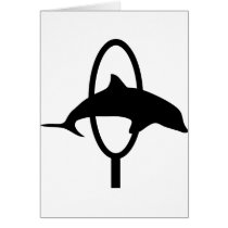 dolphin in hoop icon cards
