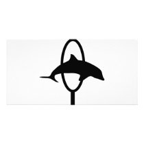 dolphin in hoop icon photo cards