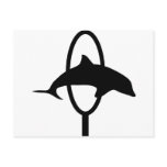dolphin in hoop icon post card