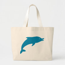 Dolphin Marine Mammals Fish Ocean Blue Animal Tote Bags