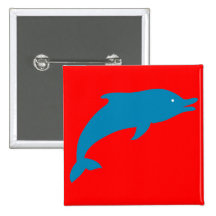 Dolphin Marine Mammals Fish Ocean Blue Animal Pinback Button