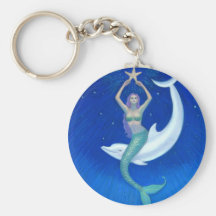 Dolphin Moon Mermaid Key Chains