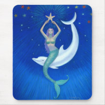 Dolphin Moon Mermaid Mousepads
