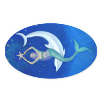 Dolphin Moon Mermaid Stickers