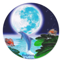 DOLPHIN MOON Paradise Art Series Sticker