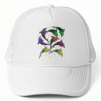 Dolphin Peace Pod Cap hats by Jaenne Dolphin Peace Pod Cap hats