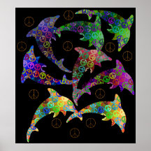 Dolphin Peace Pod Posters