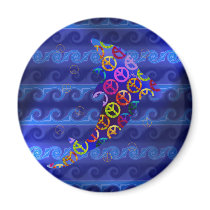 Dolphin Peace Saturday Magnet by Jaenne Dolphin Peace Saturday Magnet
