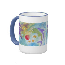 Dolphin play. mugs by artisticsol Dolphin play. mugs