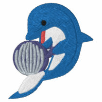 Dolphin playing with a Ball Embroidery Pattern embroidered shirts by mrssocolov Dolphin playing with a Ball Embroidery Pattern embroidered shirts