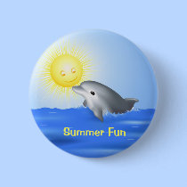 Dolphin Playing with Sun buttons