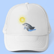 Dolphin Playing with Sun hats