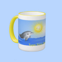 Dolphin Playing with Sun mugs