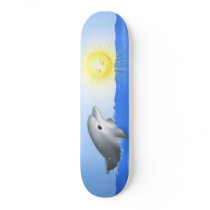 Dolphin Playing with Sun Custom Skateboard