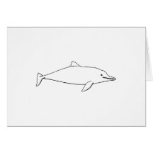 Dolphin - Porpoise Logo (line art) Cards