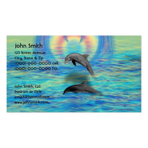 Dolphin Rising Business Card Templates (front side)