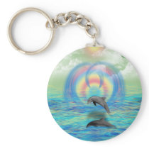 Dolphin Rising Keychain