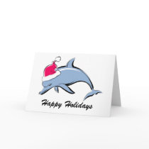 Dolphin Santa Christmas Card