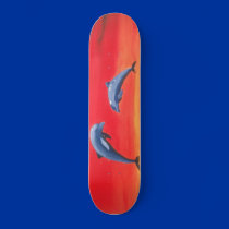 Dolphin Skateboard sunset Dolphins Art Skateboard by ScenicEarthStudios Dolphin Skateboard sunset Dolphins Art Skateboard