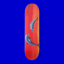 Dolphin Skateboard sunset  Dolphins Art Skateboard