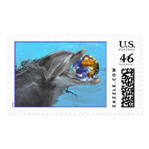 Dolphin wish you a happy new year postage