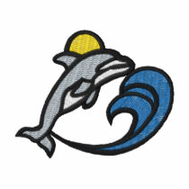 Dolphin with Waves embroidered shirts by ZazzleEmbroidery Dolphin with Waves embroidered shirts