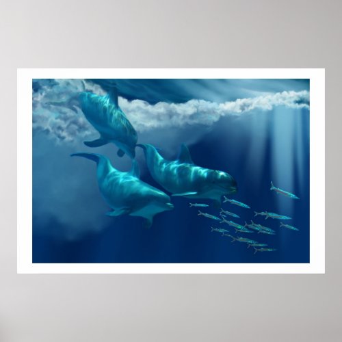 DOLPHIN WORLD PRINT print