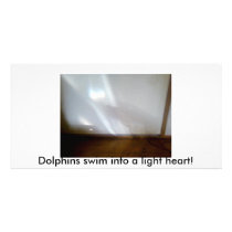 Dolphins5, Dolphins swim into a light heart! photo cards